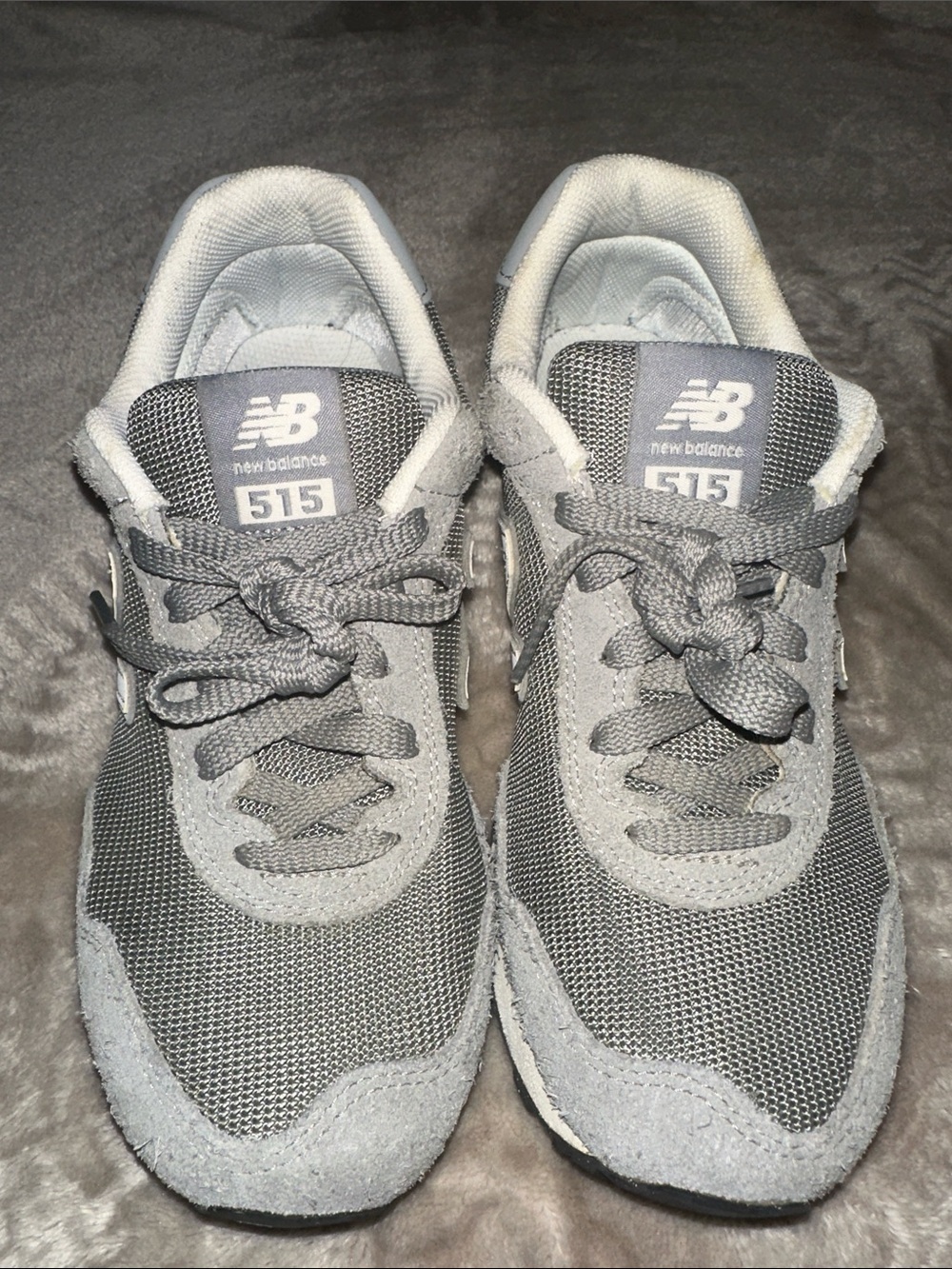 New Balance Gray 515 Mesh & Suede Sneakers